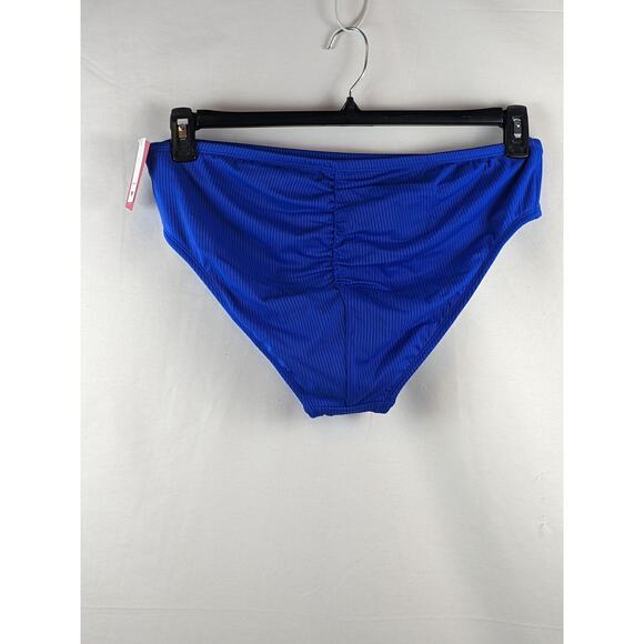 Ribbed Cheeky Bikini Bottom Plus Xhilaration Blue 20W/22W Swimsuit Beach Pool - Picture 6 of 6
